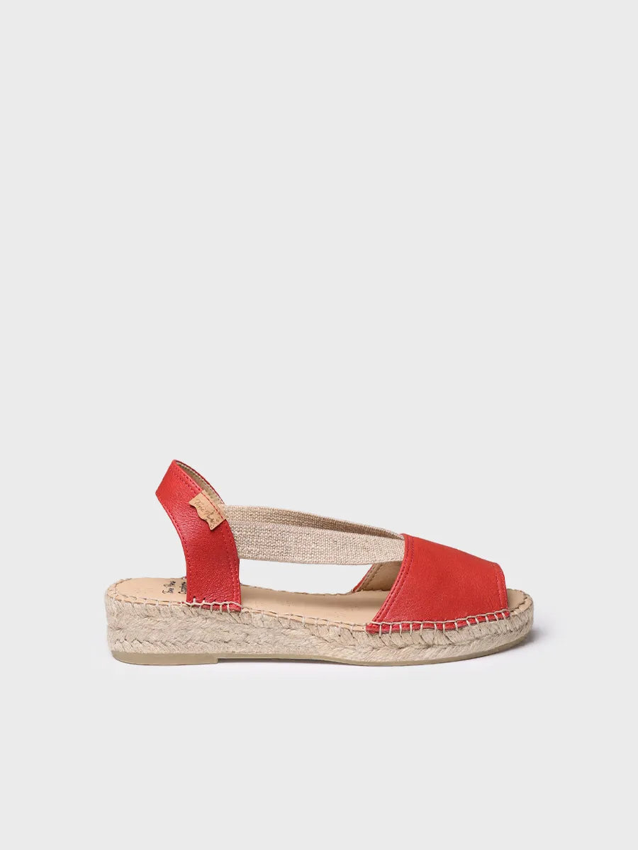 TONI PONS Tala espadrilles cuir rouge pied large