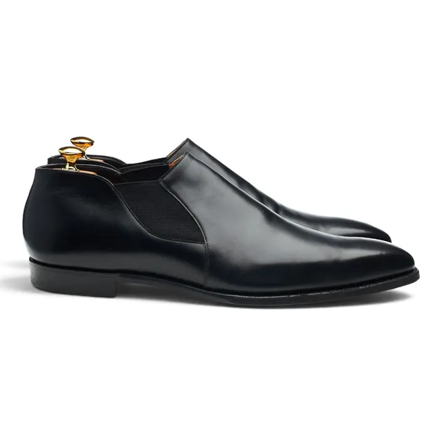 George Cleverley Lazyman mocassin cuir noir pointure 12