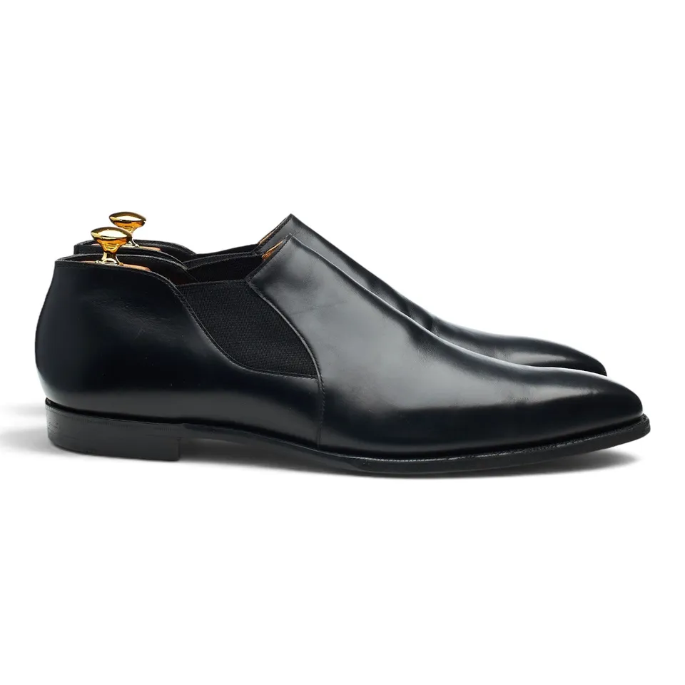 George Cleverley Lazyman mocassin cuir noir pointure 12