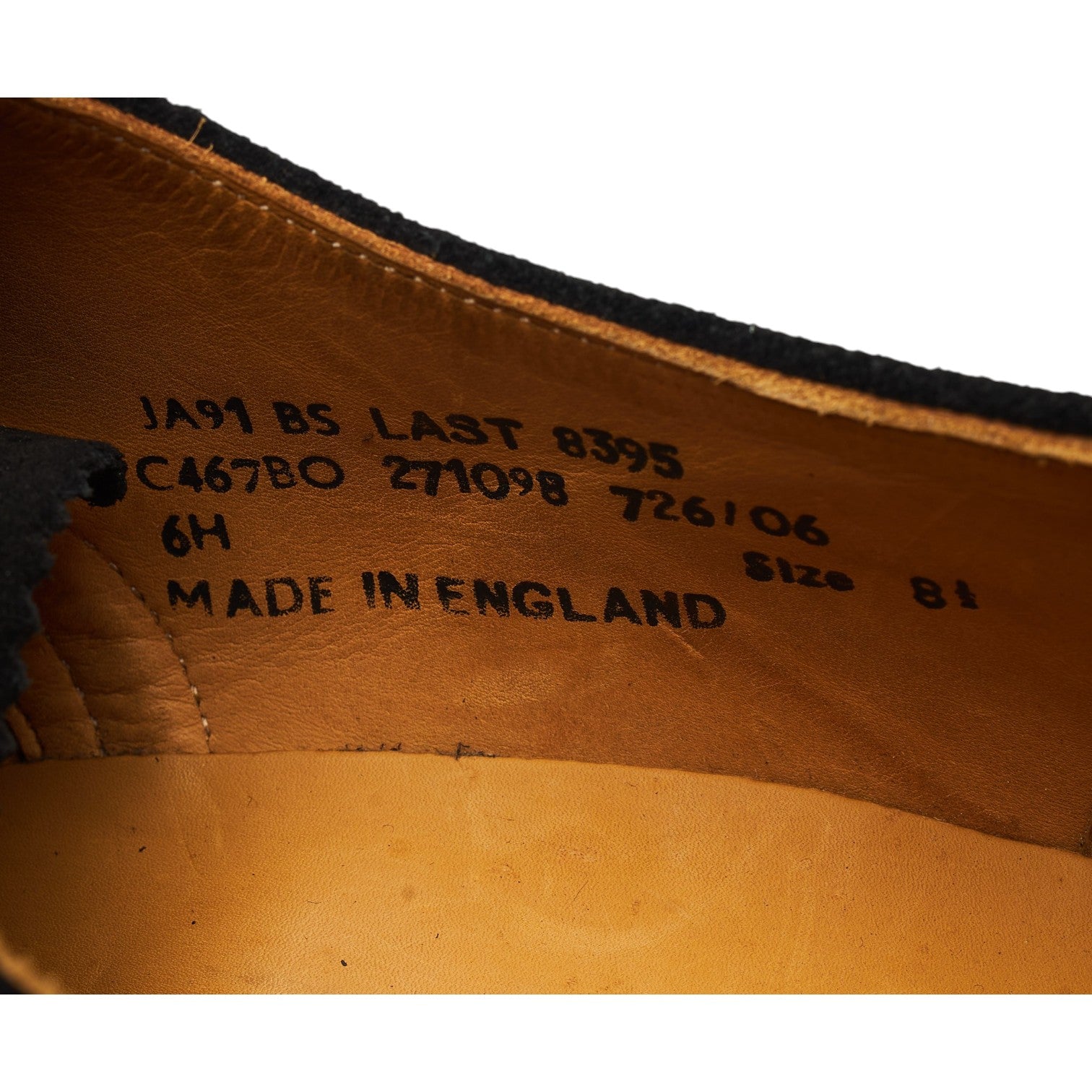 Loake Oxford Brogue chaussures daim noir 8,5