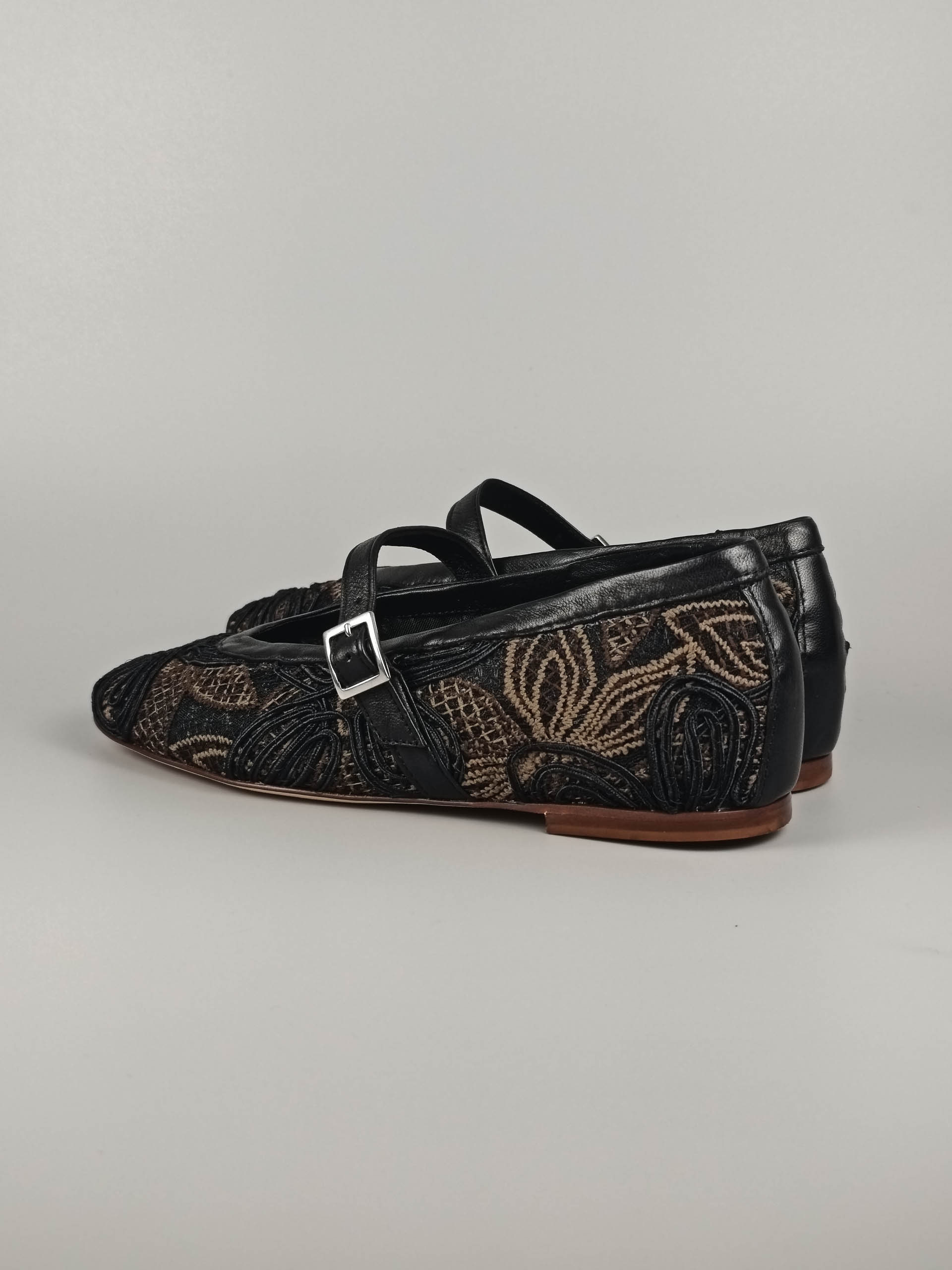 Lorena Paggi ballerines tissu Margota noir confort