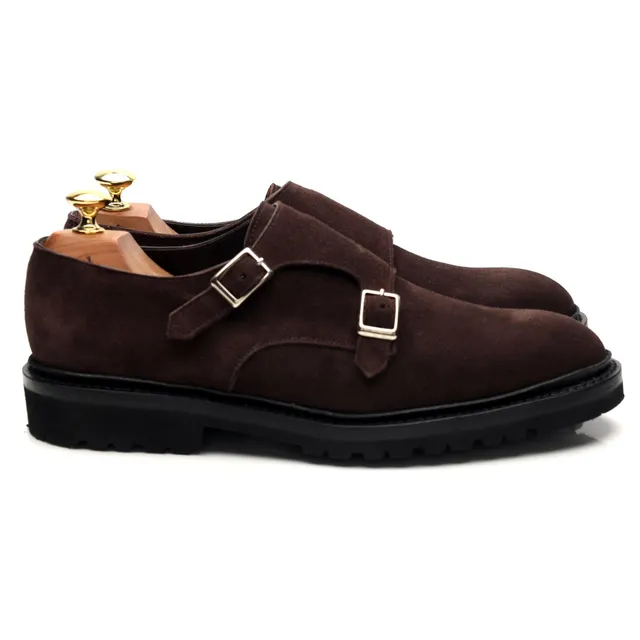 George Cleverley Luke derbys boucle daim marron UK 10.5