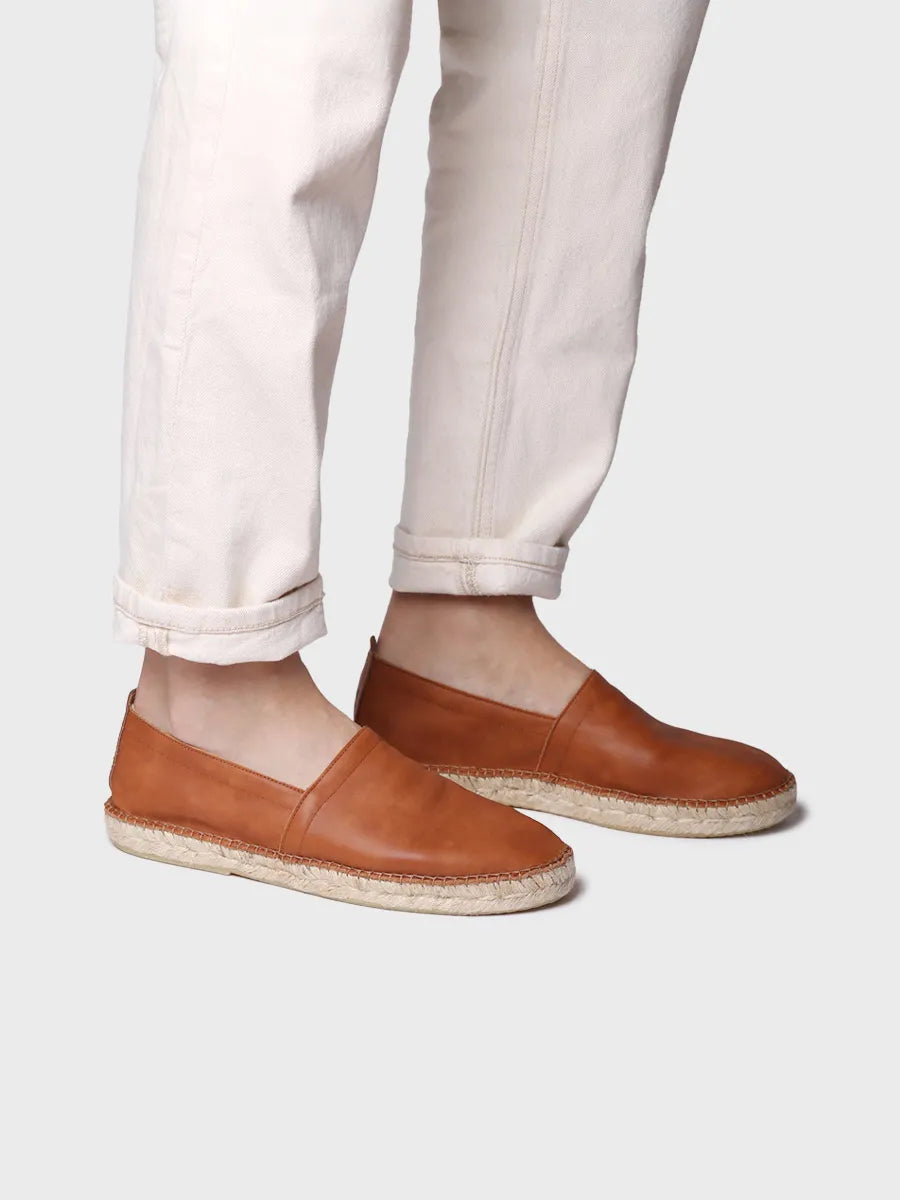 Toni Pons Mino espadrille homme cuir camel