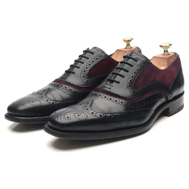 Barker McClean richelieu brogue cuir noir pointure UK 8