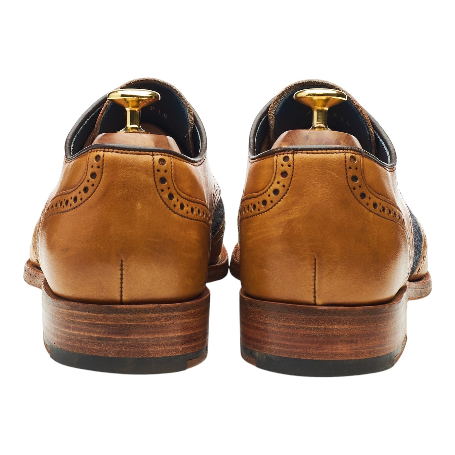 Barker Jackson derby cuir camel tweed 8 UK