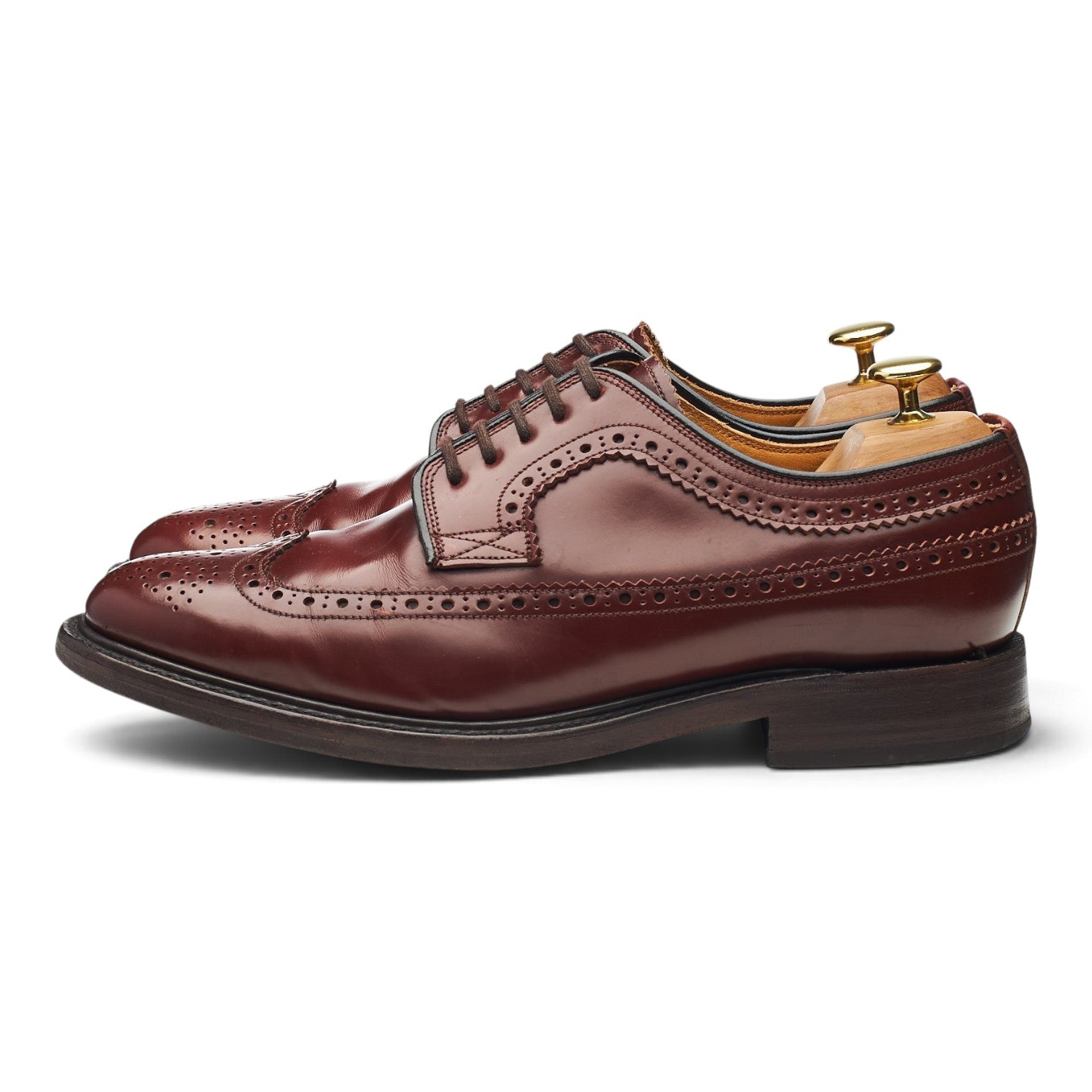 Loake 803 derbys brogues cuir bordeaux UK 8,5