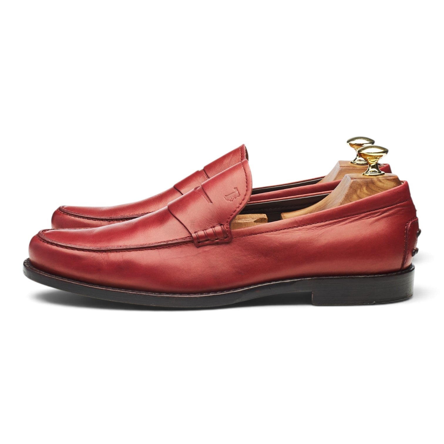 Tod's mocassins cuir rouge UK 7.5 semelle cuir Italie