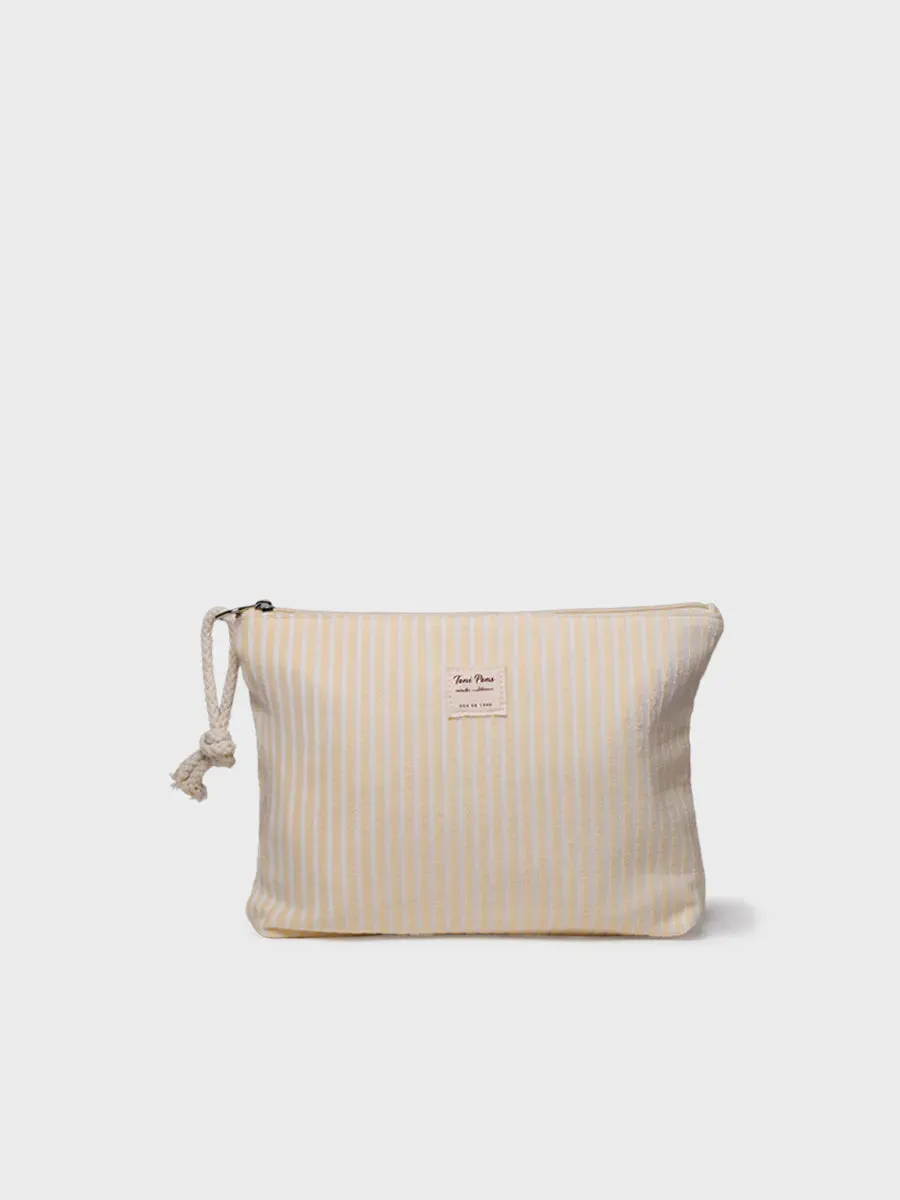 Toni Pons Camboriu trousse toilette rayée vanille 20x29 cm