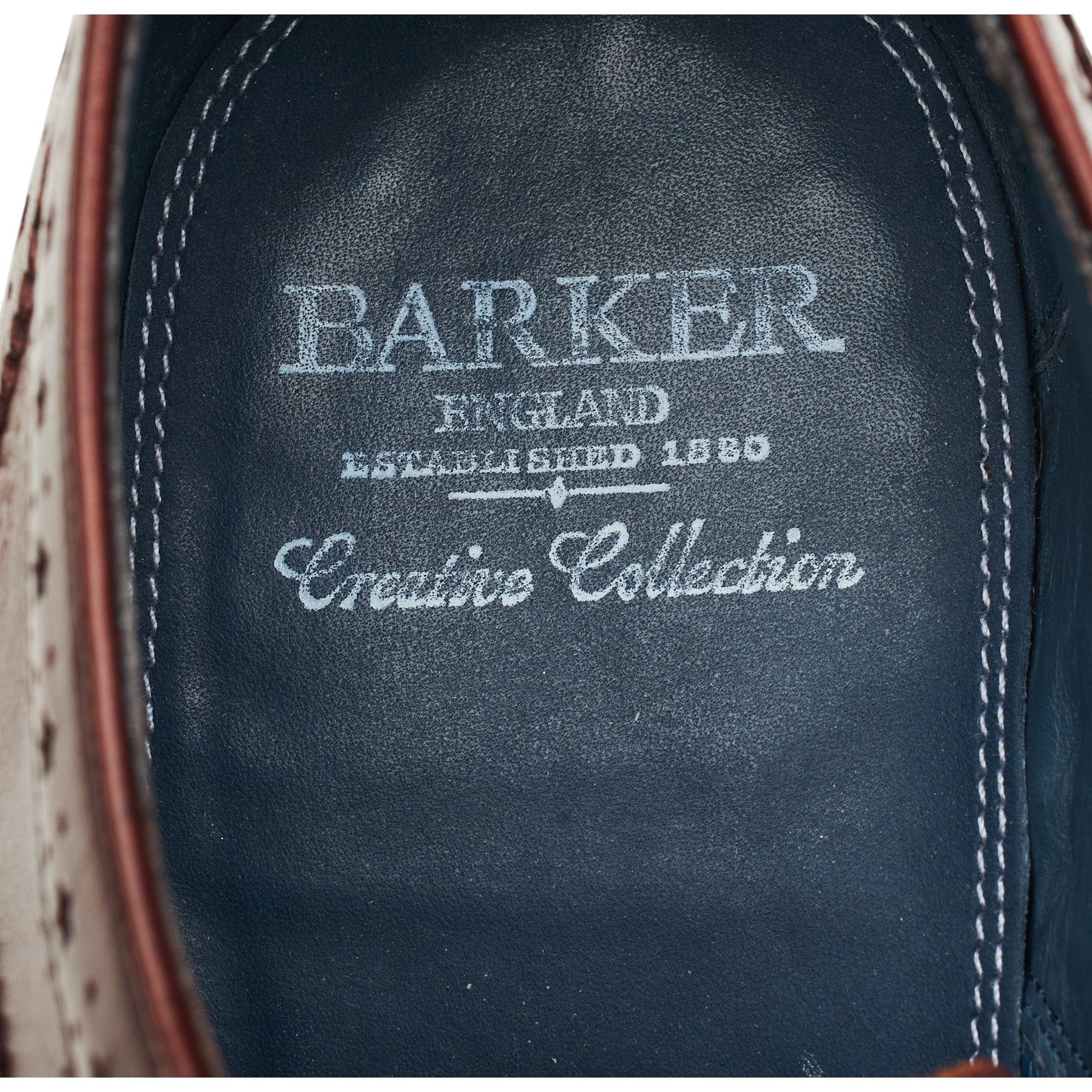 Barker Jensen oxford cuir bordeaux UK 10,5 semelle cuir