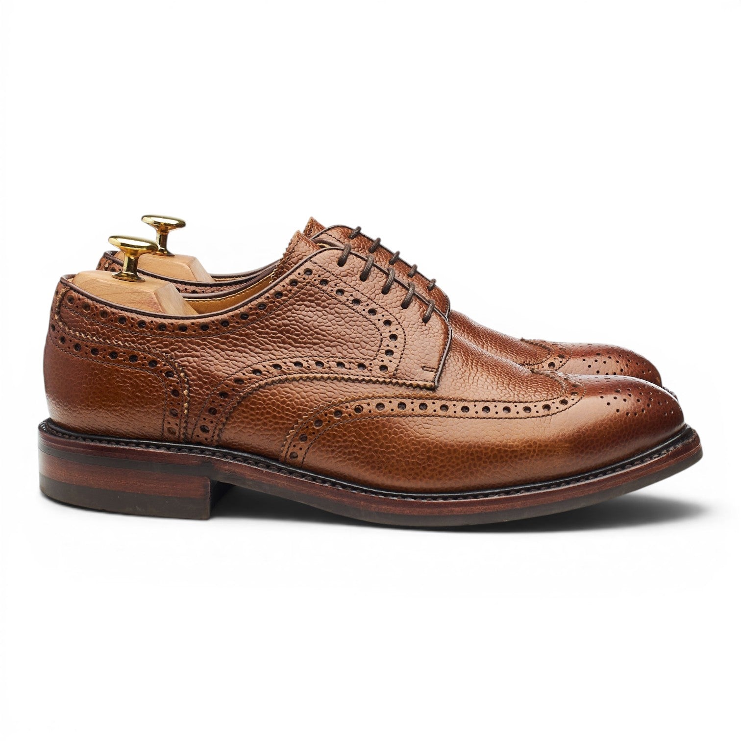 Berwick 4170 derby brogue cuir marron UK 8 grainé