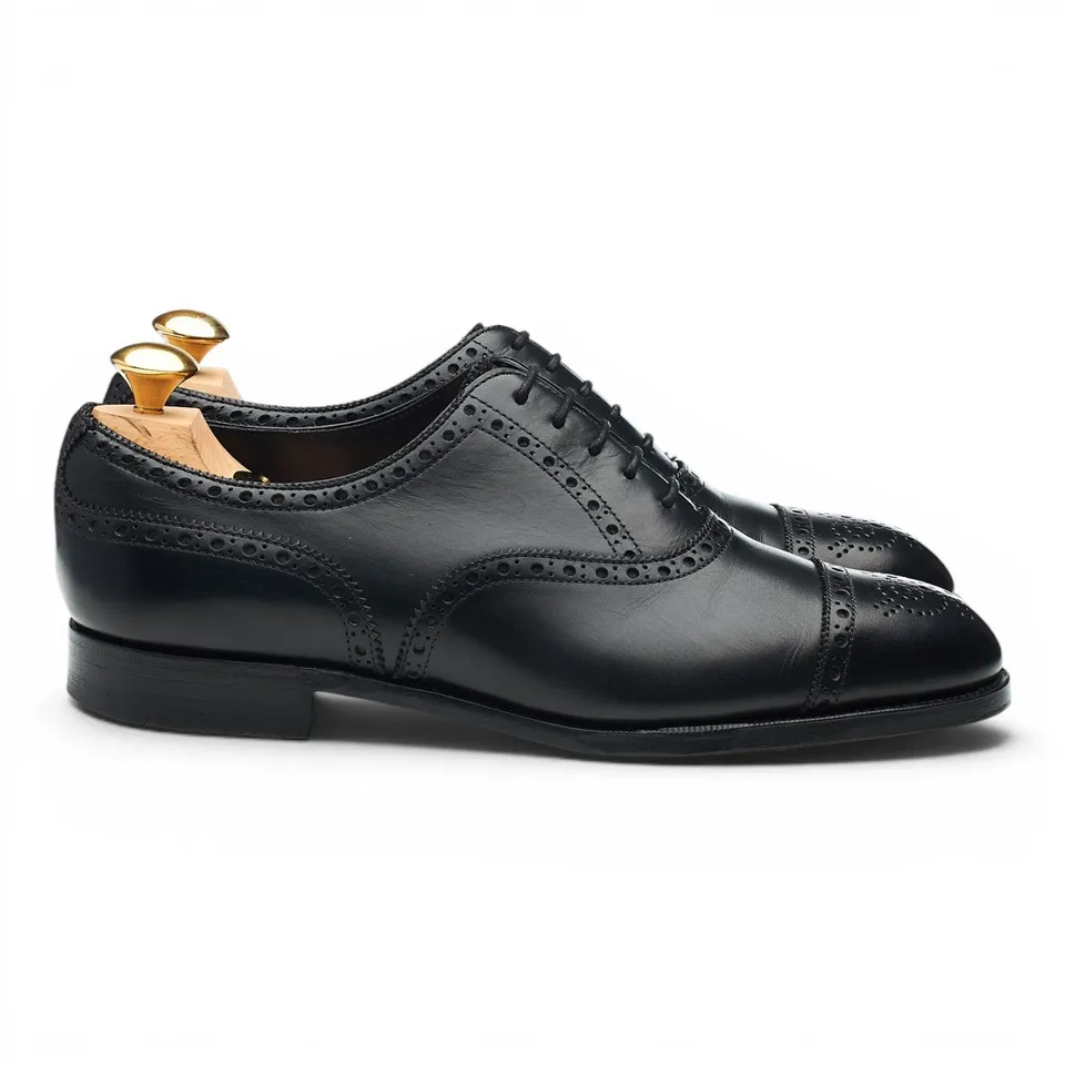 Edward Green Cadogan richelieu cuir noir UK 5.5