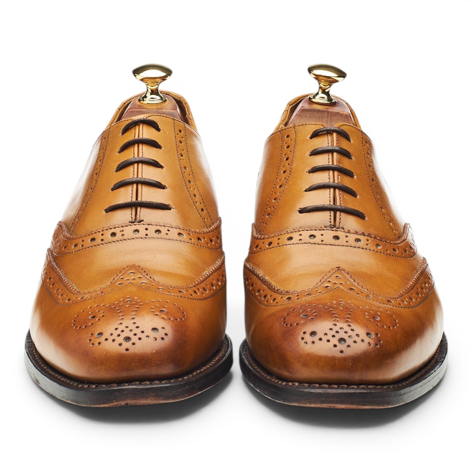 Barker Glasgow oxford brogue cuir camel UK 9 G