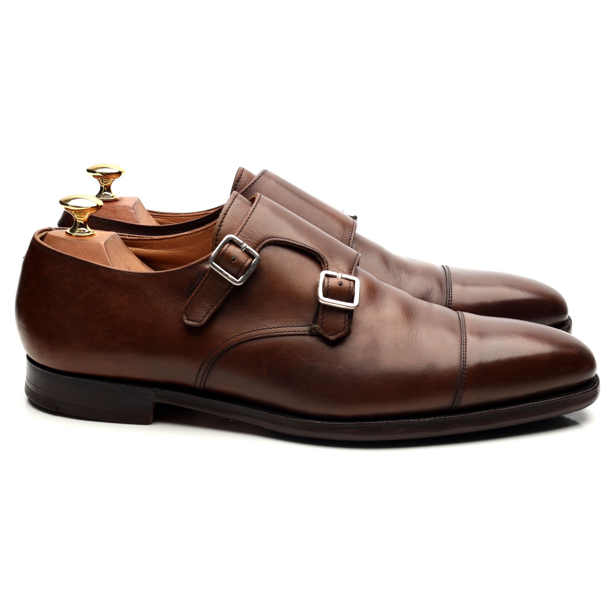 Crockett & Jones Lowndes monk-strap cuir marron UK 9.5