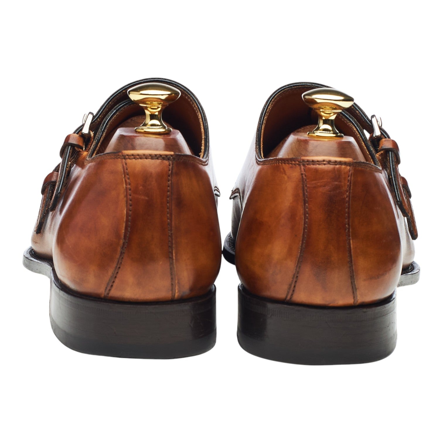 Bontoni monk cuir marron UK9.5 double boucle museum