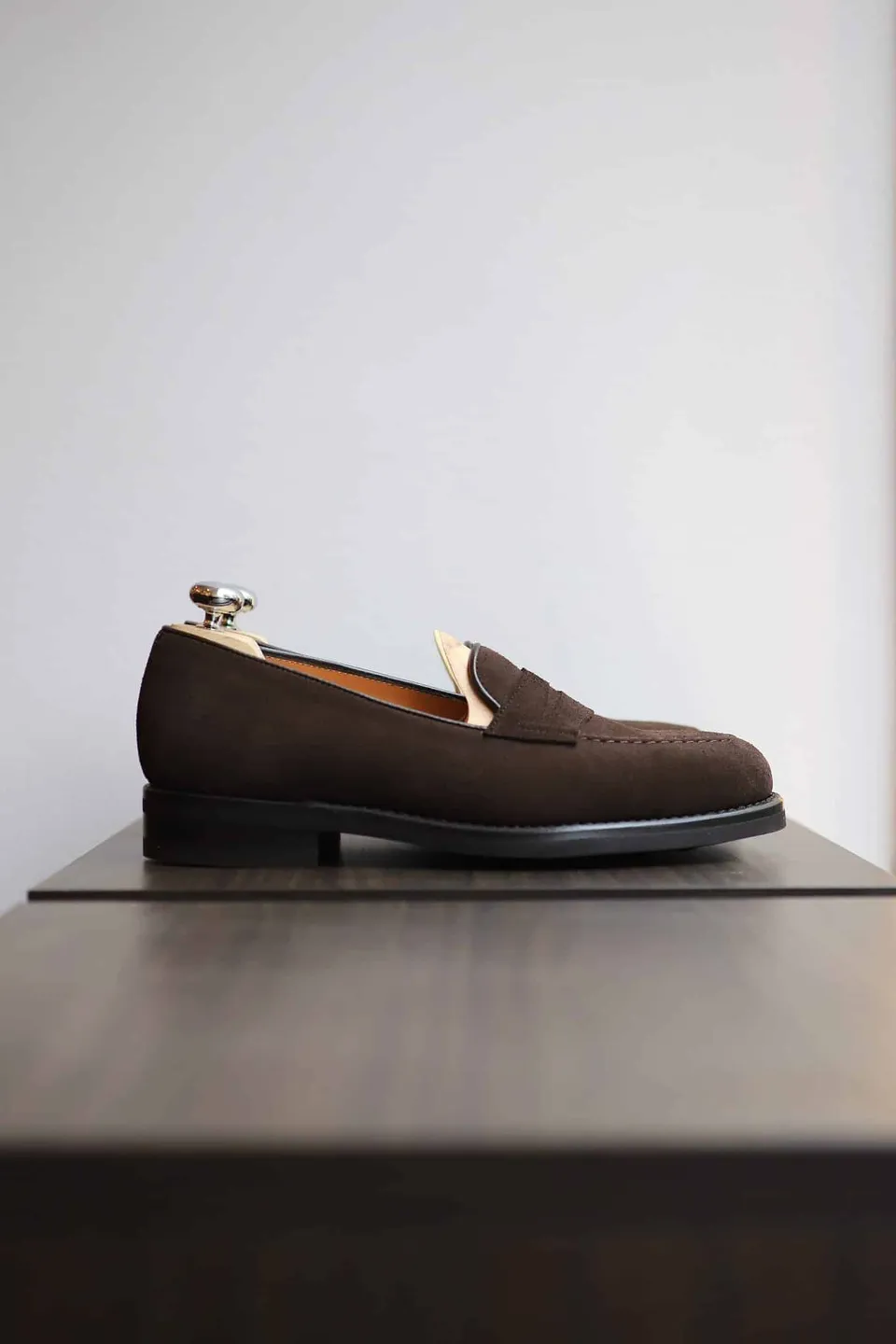 Malfroid Newport mocassin veau velours marron