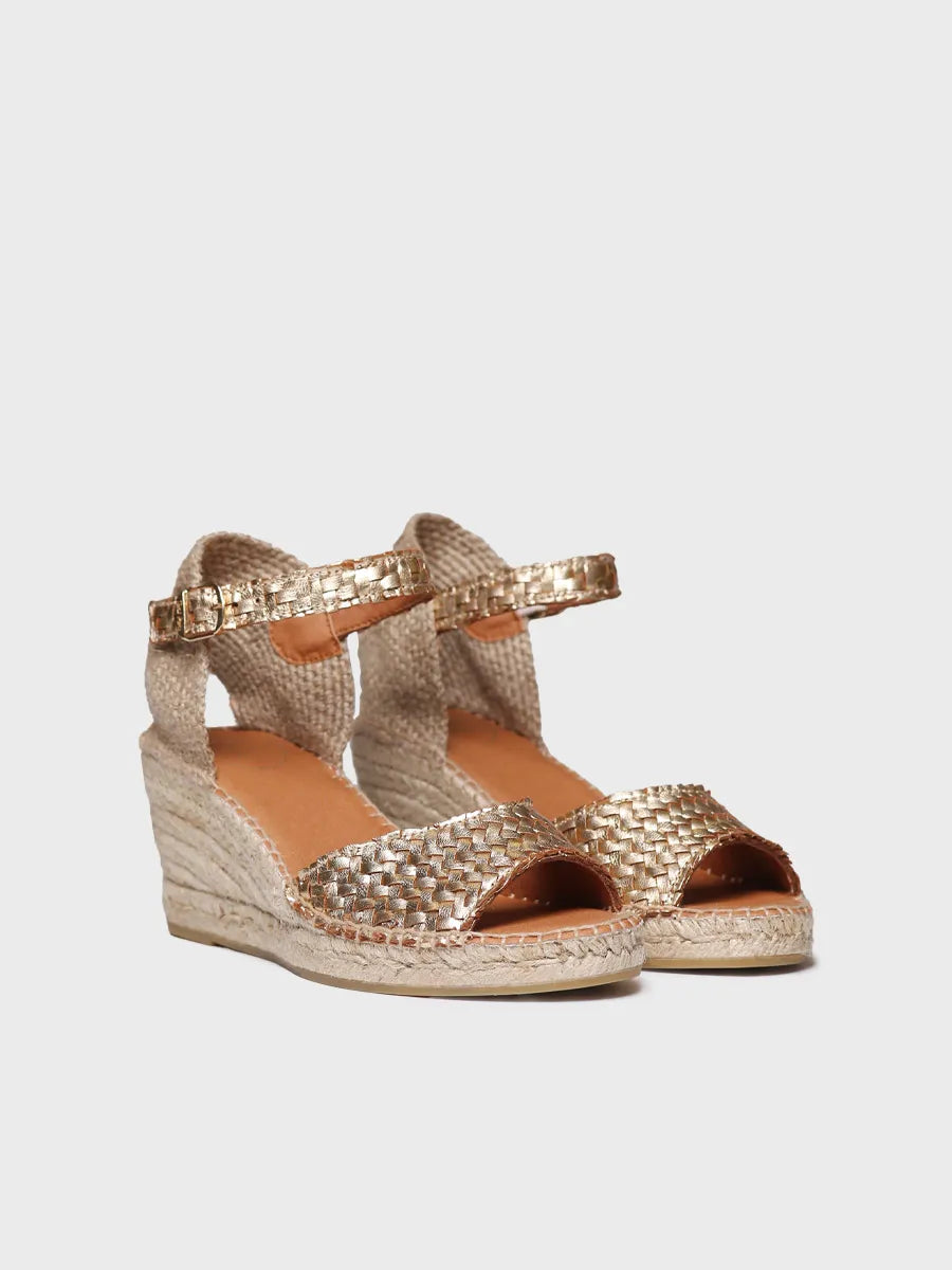 Toni Pons Sarai espadrille compensée cuir tressé