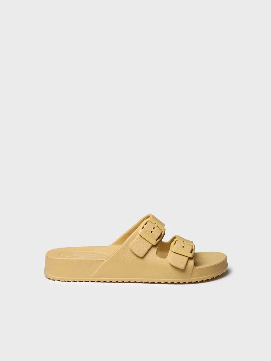 Toni Pons Creta sandales caoutchouc ocre boucles 3 cm