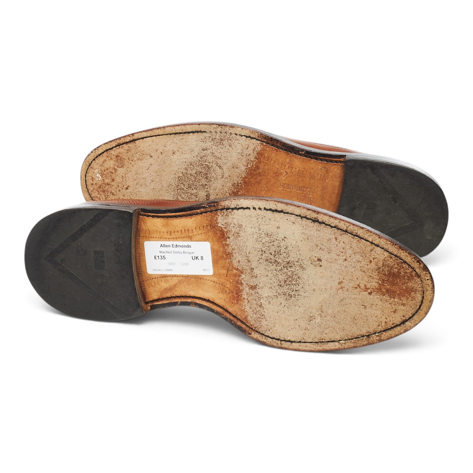 Allen Edmonds MacNeil derbies cuir marron grainé UK 8