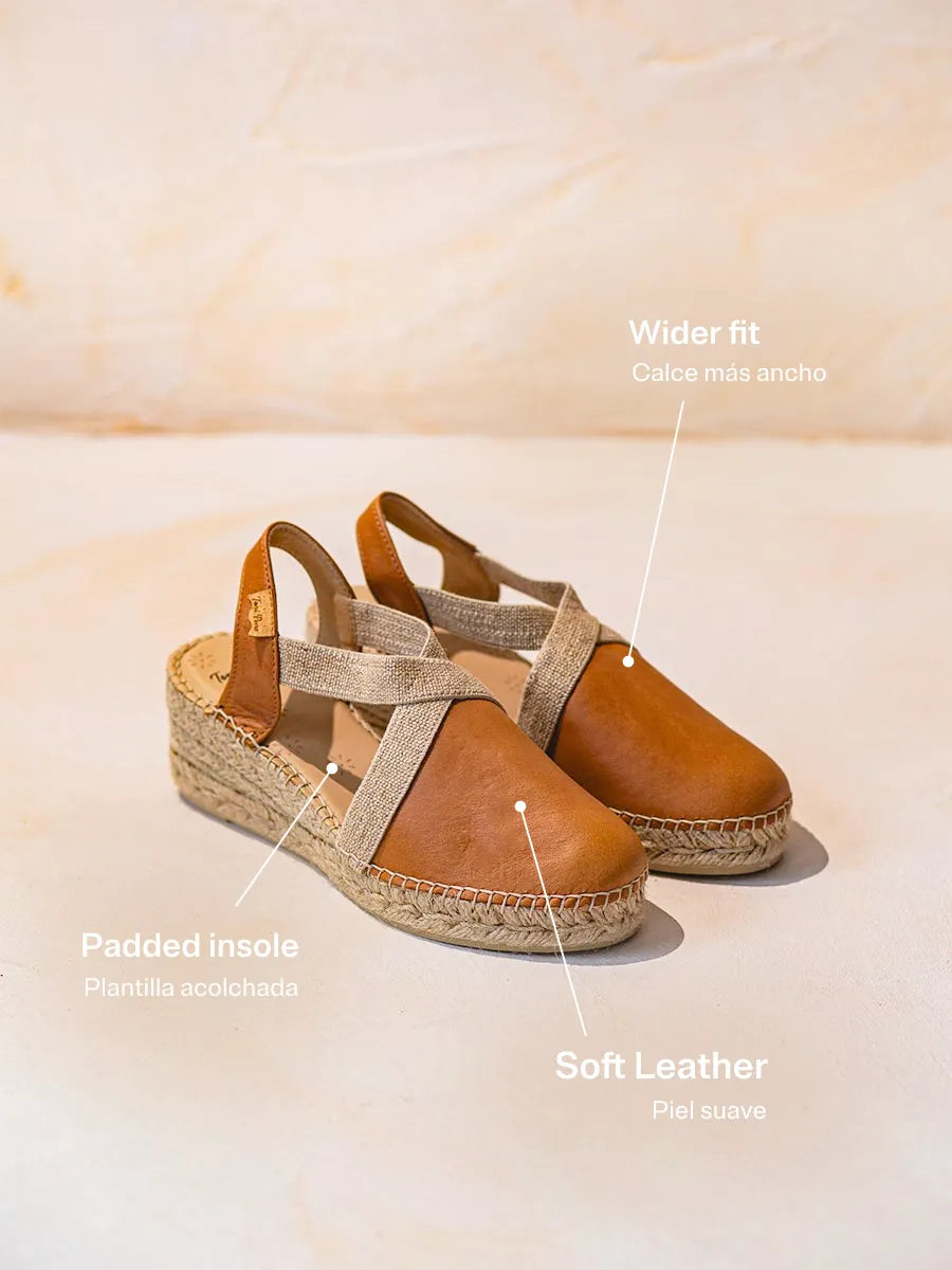 Toni Pons TUNDRA espadrilles cuir compensées pied large