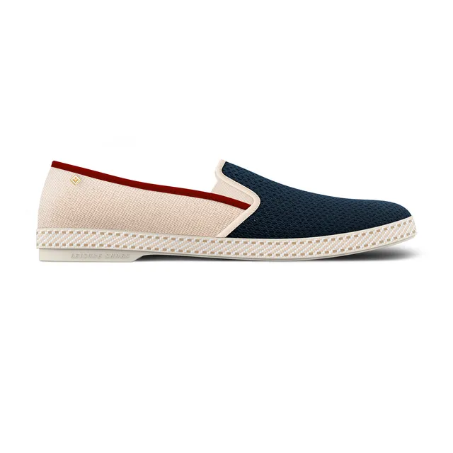 Rivieras Classic 9295 espadrille mesh marine toile écrue