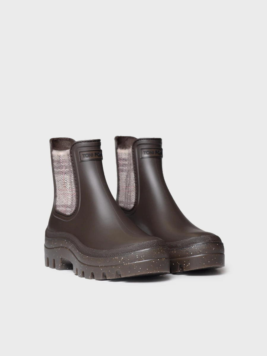 TONI PONS CHARLOTTE bottine pluie caoutchouc tweed