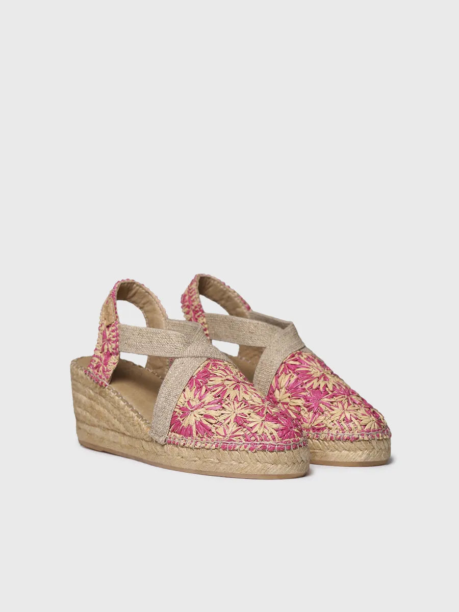 Toni Pons Terra-RF espadrilles compensées raphia floral