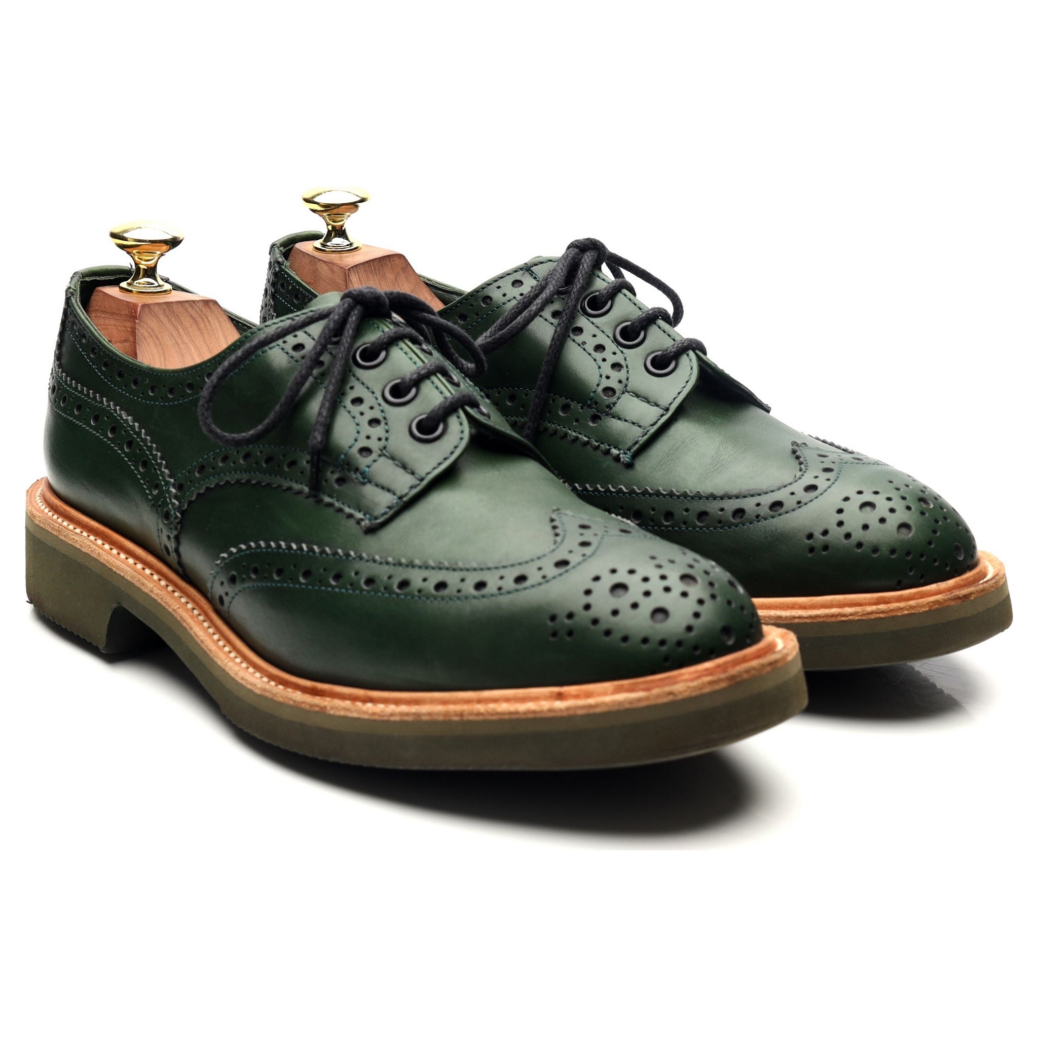 Tricker's Bourton derbys brogues cuir vert 41