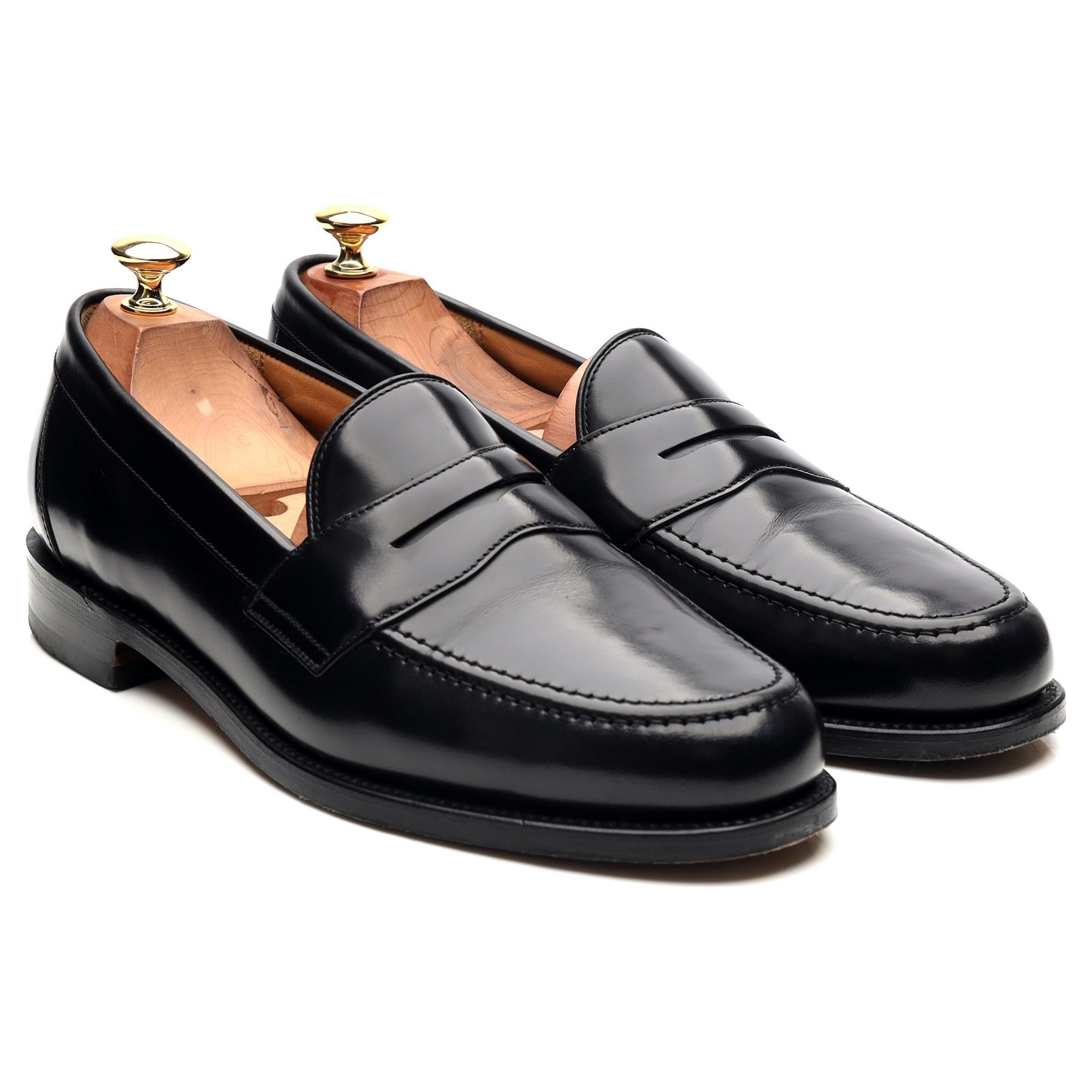 Loake Eton mocassin cuir noir UK 9 penny