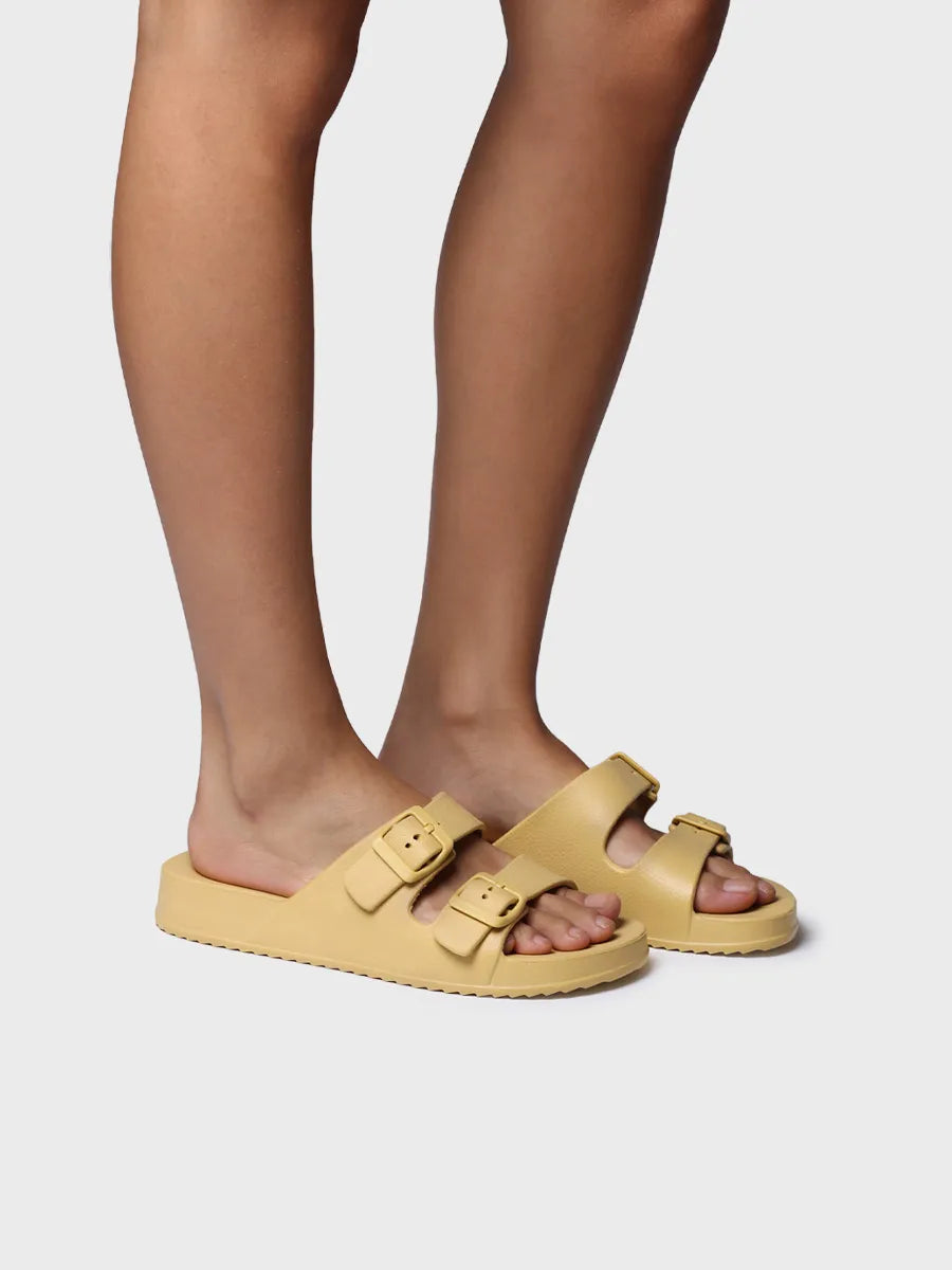 Toni Pons Creta sandales caoutchouc ocre boucles 3 cm