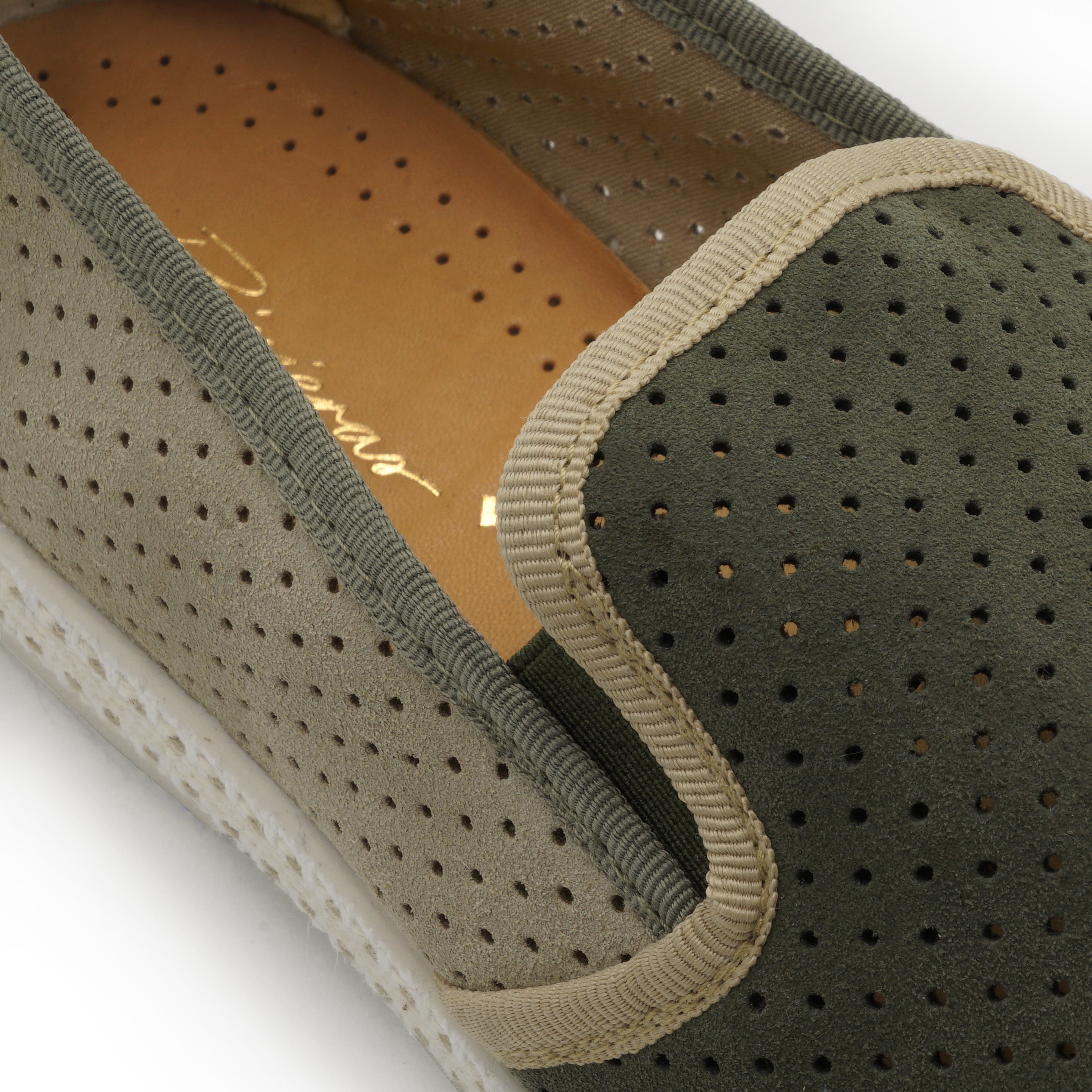 Rivieras Classic Daim Match espadrilles kaki