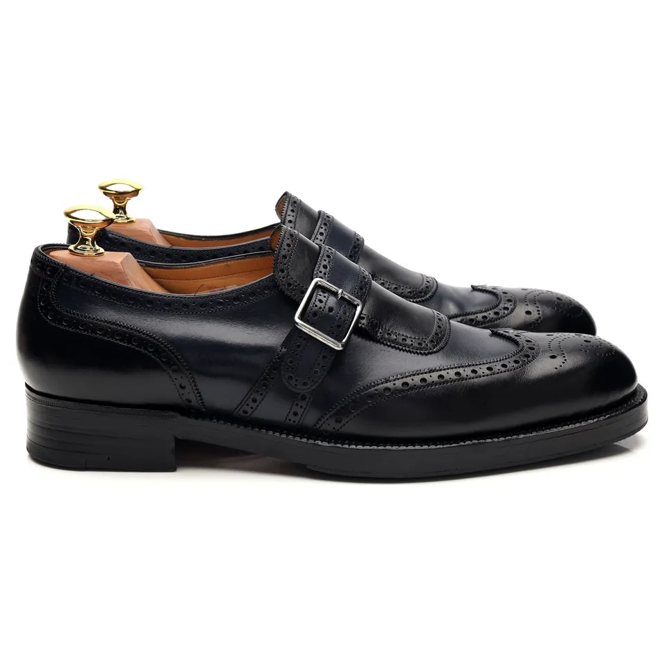 Gaziano & Girling Monk boucle cuir noir bleu 6 E