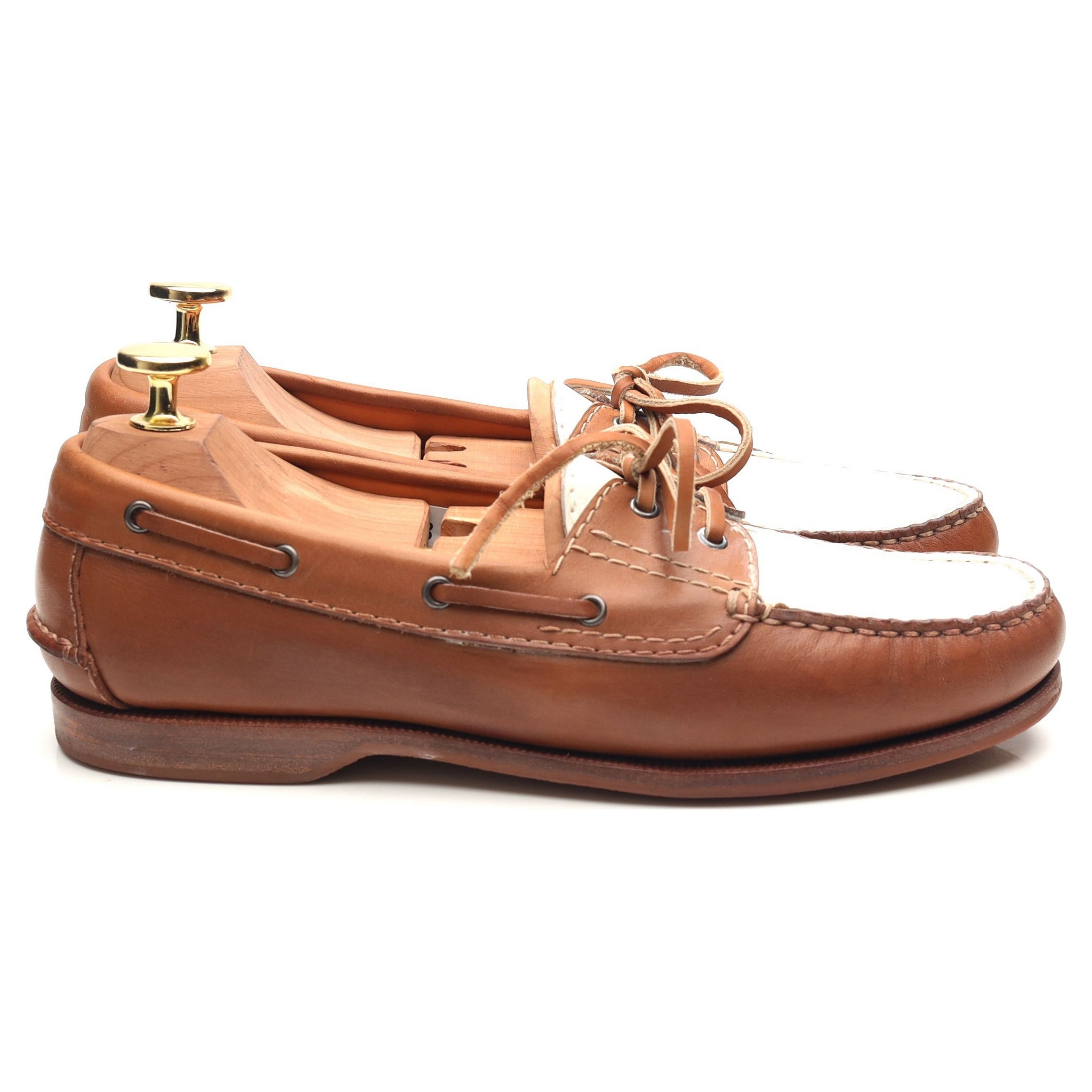 Carmina bateau cuir marron blanc 4.5 UK femme