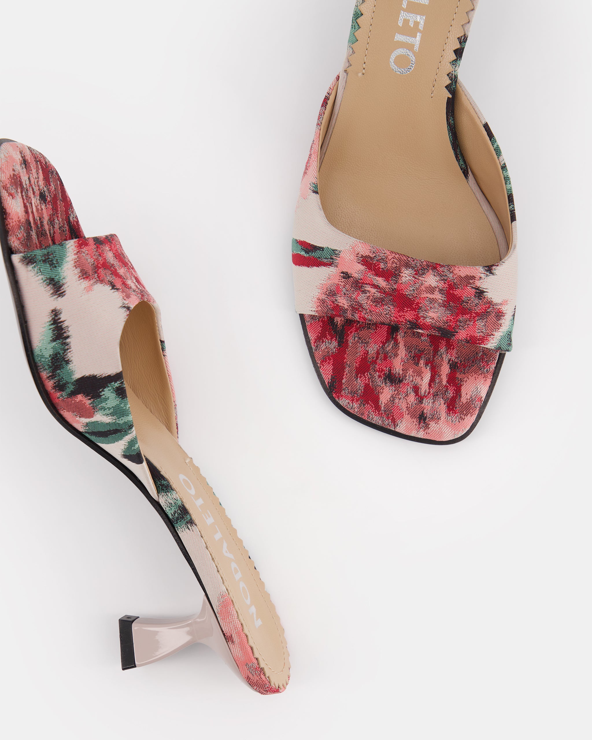 Nodaleto Dona Reese mules Roses Print talon 5 cm