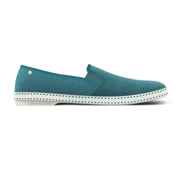 Rivieras Classic Toile Aqua espadrilles coton aqua