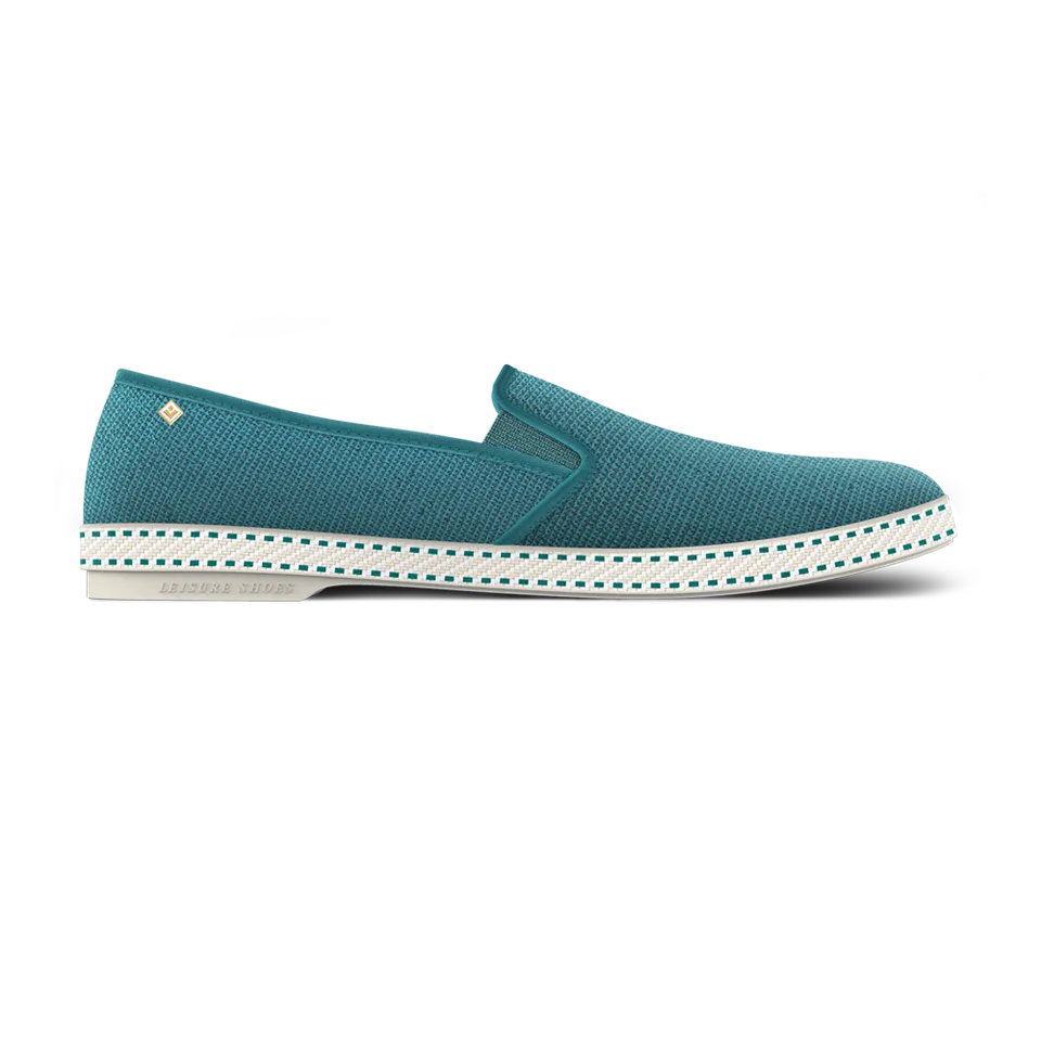 Rivieras Classic Toile Aqua espadrilles coton aqua
