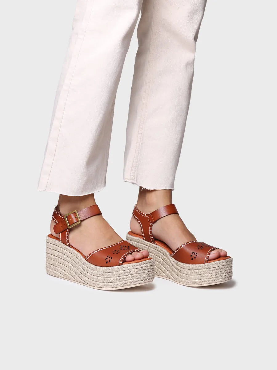 Toni Pons Joana espadrille cuir compensée 7 cm