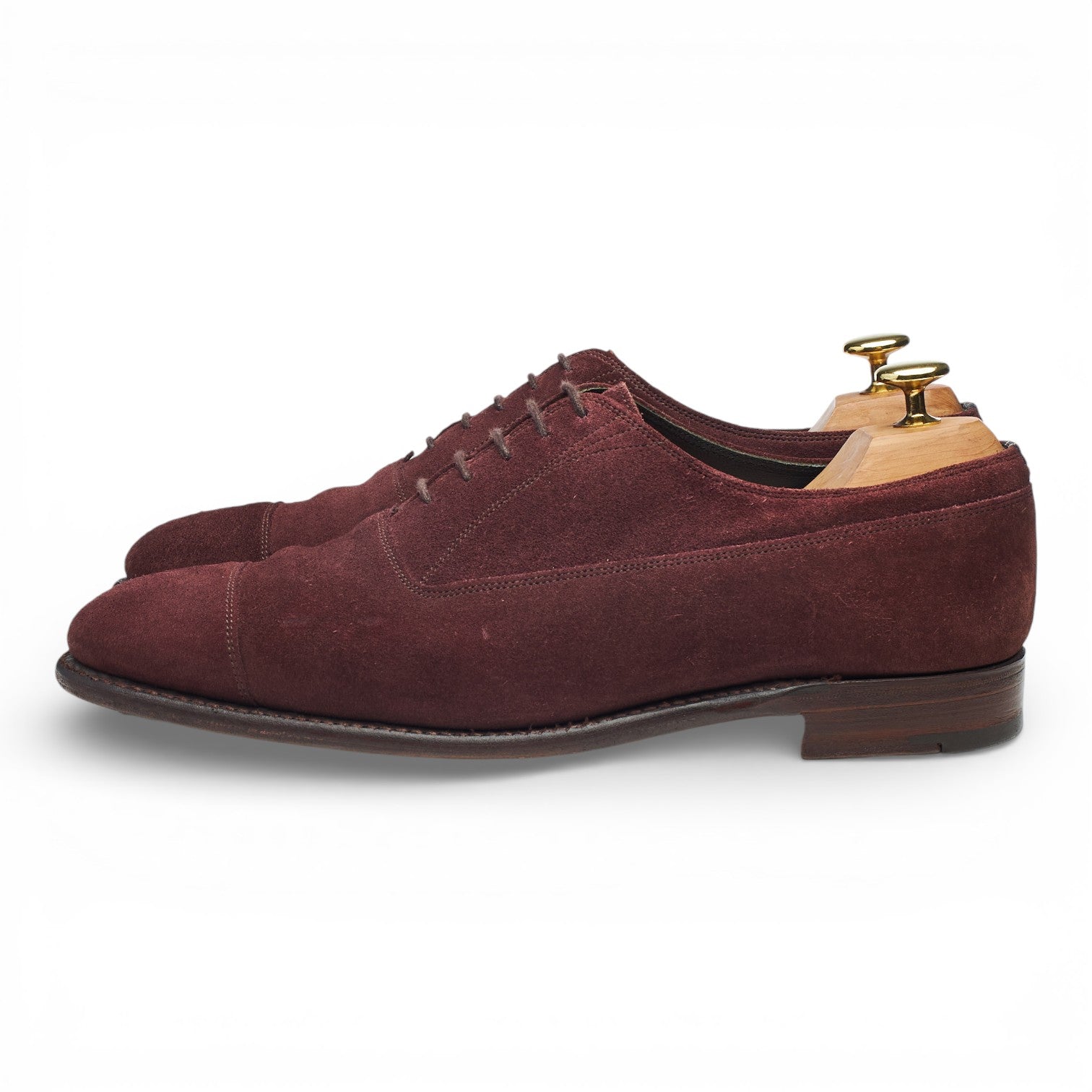 Gieves & Hawkes oxford daim bordeaux UK 8 bout droit