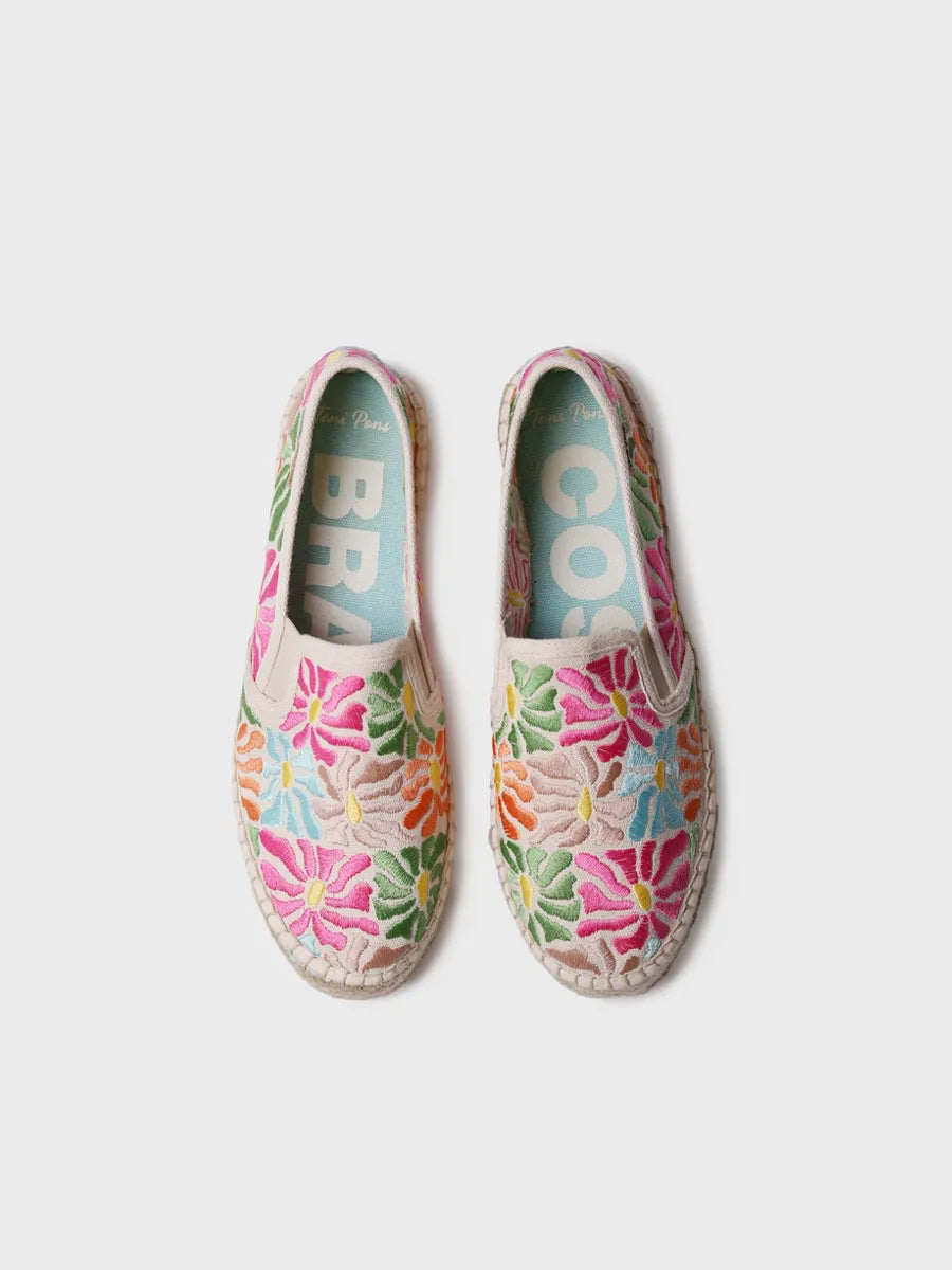 Toni Pons Pola espadrille femme coton brodé multicolore