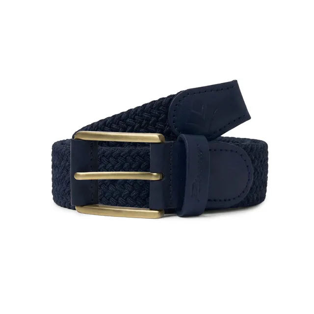 Rivieras Arthur ceinture tressée marine boucle dorée