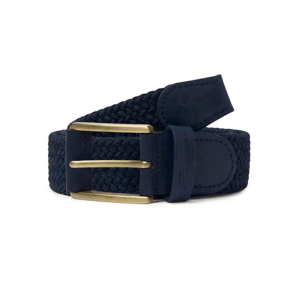 Rivieras Arthur ceinture tressée marine boucle dorée