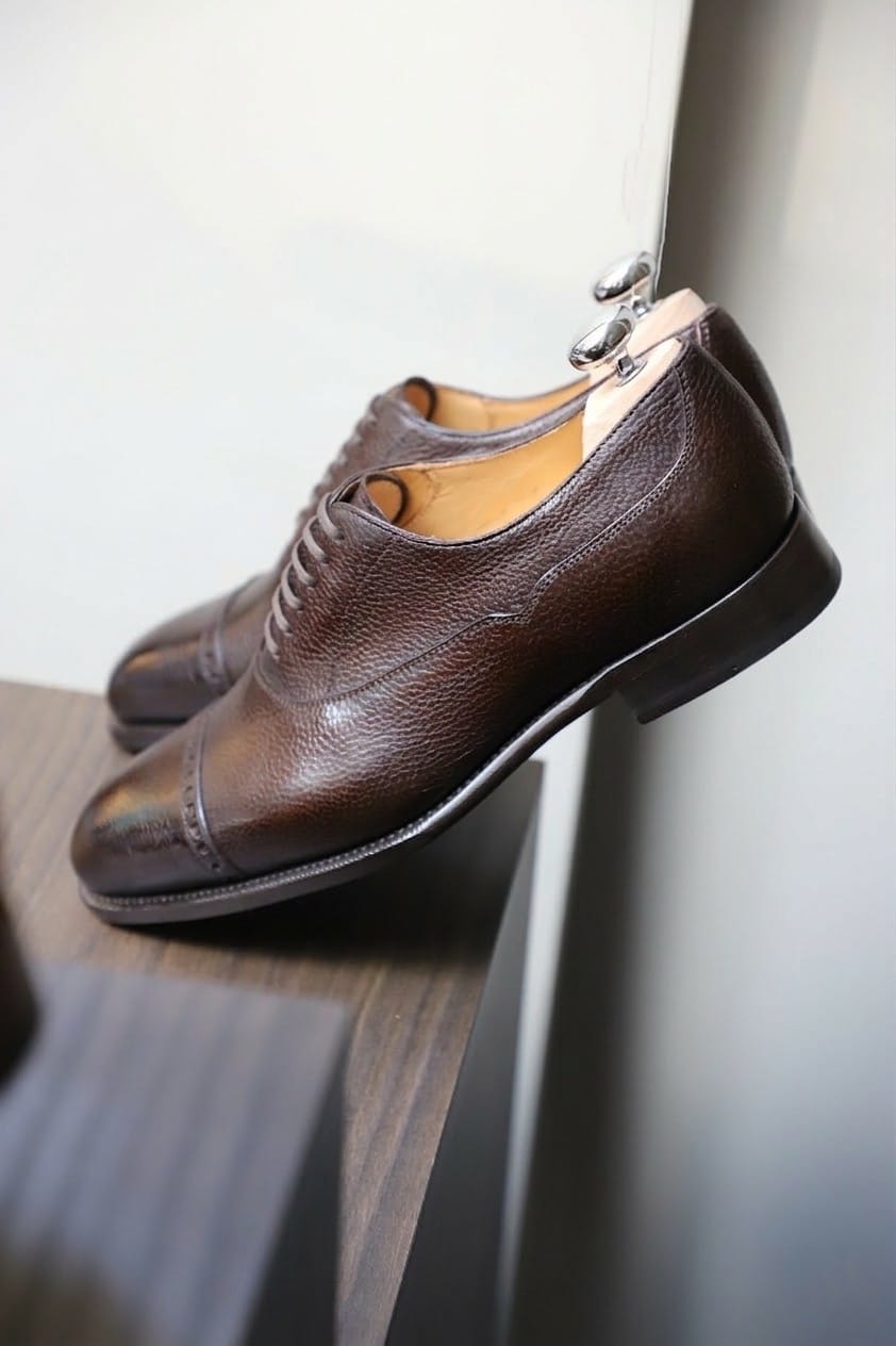 Malfroid Astoria richelieu cuir grainé chocolat