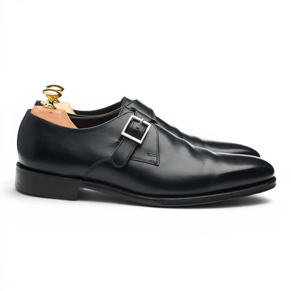 Loake 1880 Medway derbies à boucle cuir noir UK 7.5