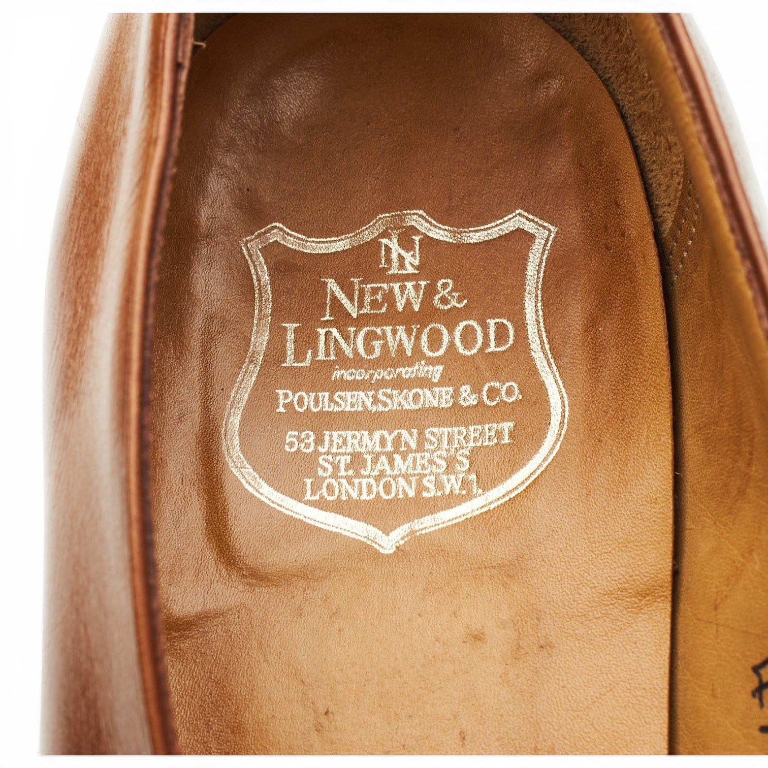 New & Lingwood mocassins cuir marron UK 10 butterfly