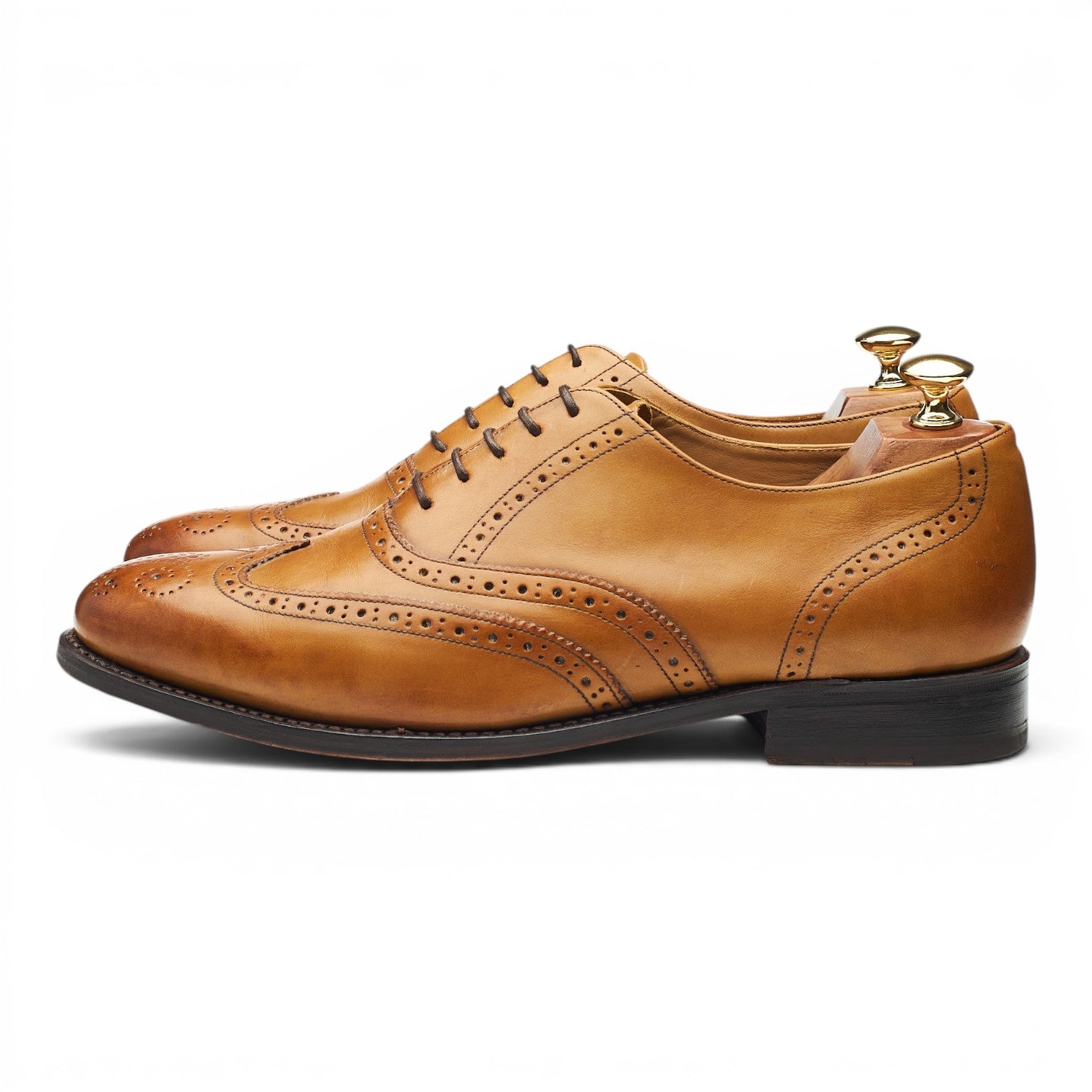 Barker Glasgow oxford brogue cuir camel UK 9 G