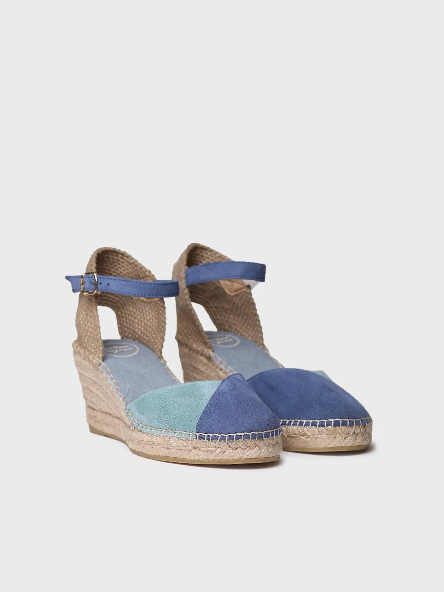 Toni Pons Beral espadrille daim bicolore talon 7 cm
