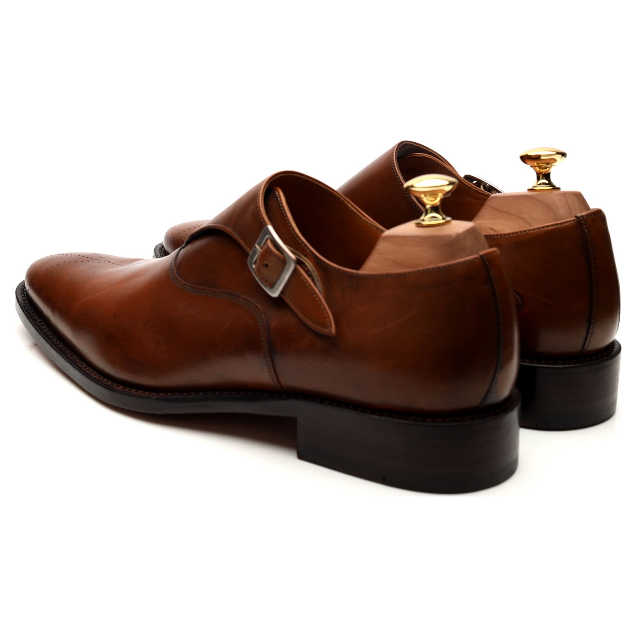 Ozwald Boateng monk strap cuir marron pointure UK 9.5