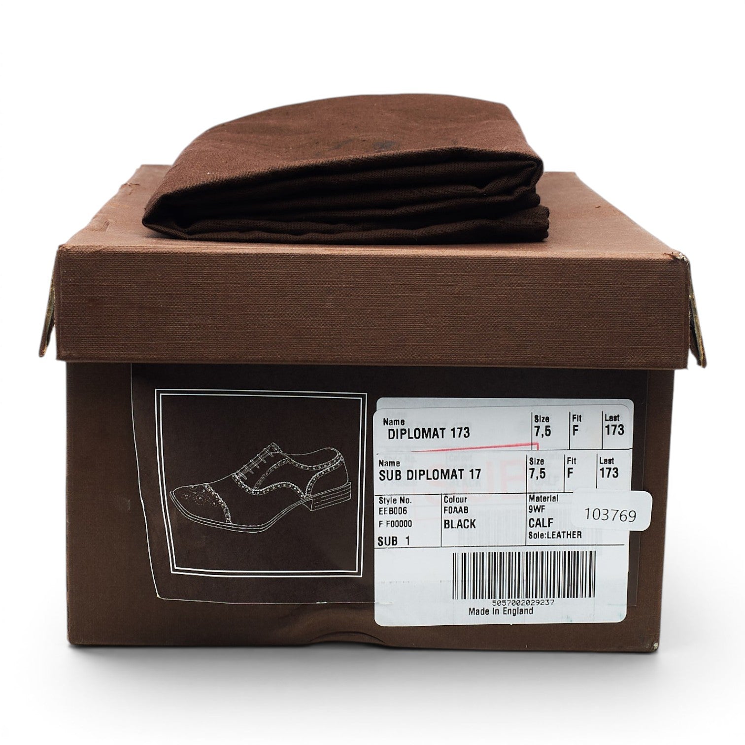 Church's Diplomat richelieu cuir noir pointure UK 7.5