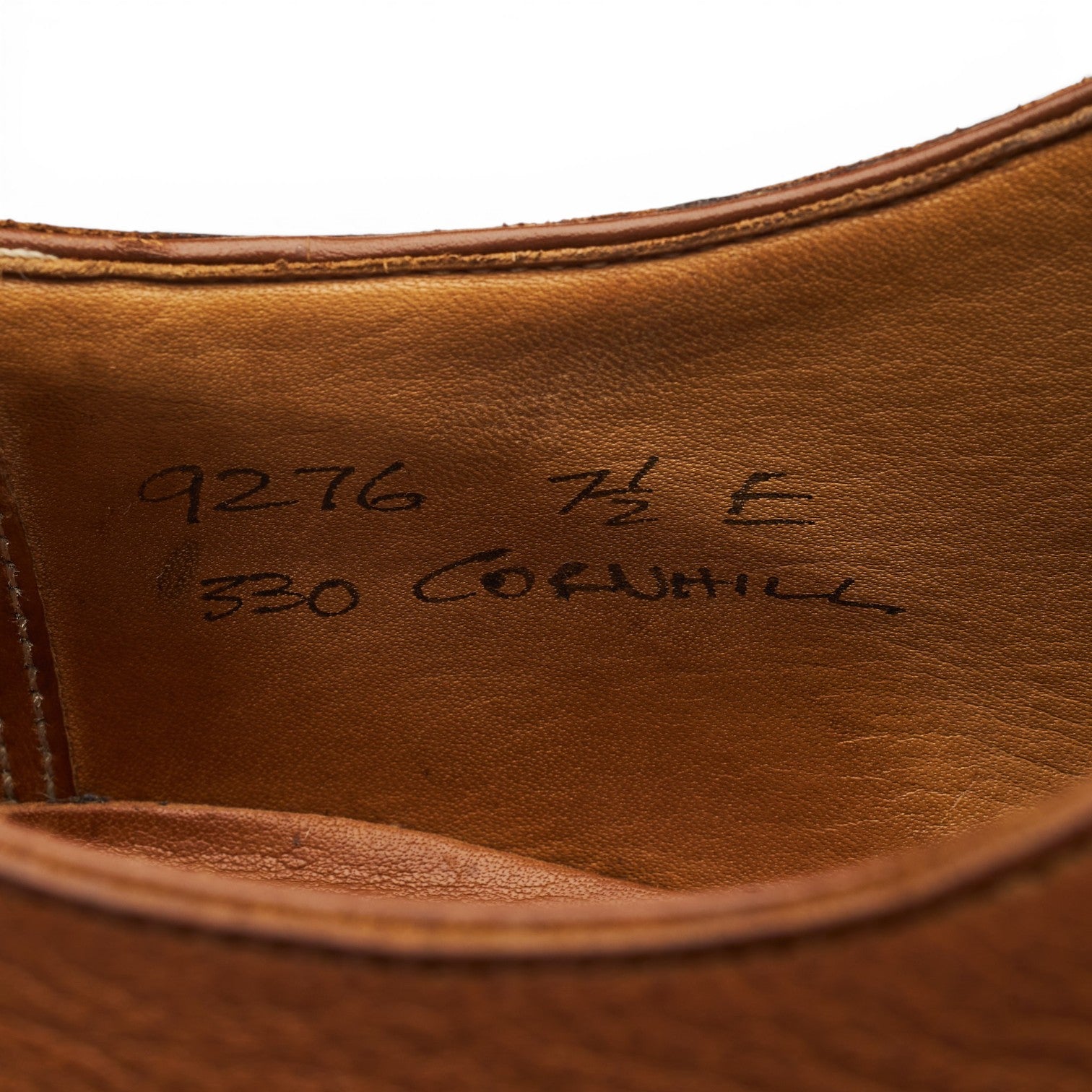 George Cleverley Cornhill derby cuir grainé marron UK 7,5
