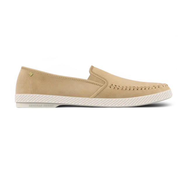 Rivieras Classic Suede Tressé Ecru espadrilles cuir