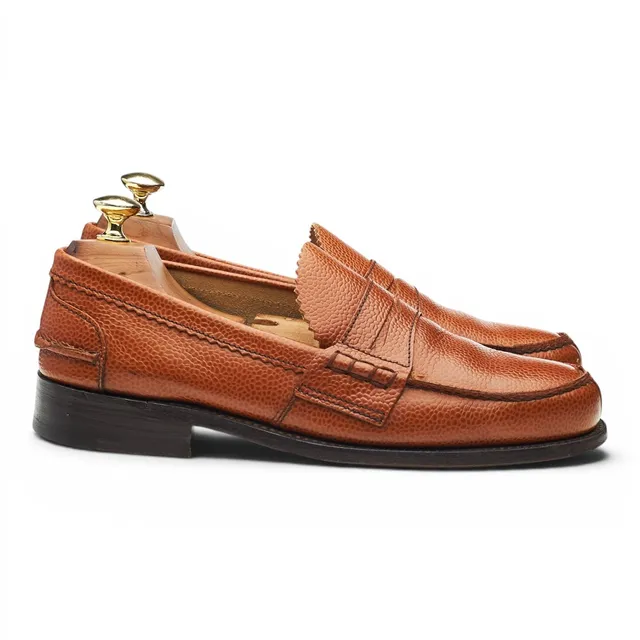 Mocassins Barker Arran cuir grainé marron UK 7.5